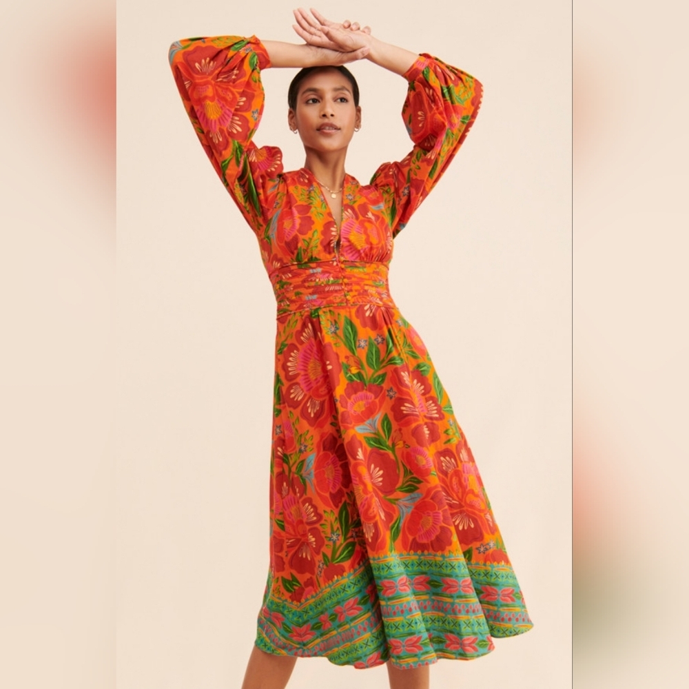 Farm Rio for Anthropologie Floral Midi dress